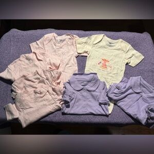 NEW Baby Girls Pink, Lavender & Cream Bodysuit Bundle